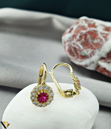 Cercei din aur - Cercei Aur 14k, Spinel si Zirconiu