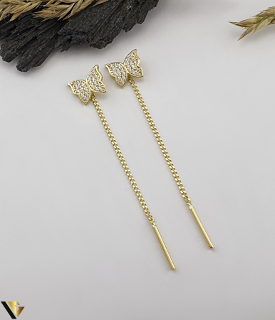 Cercei din aur - Cercei cu lant, Aur 14k