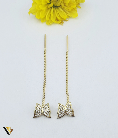 Cercei - Cercei cu lant, Aur 14k