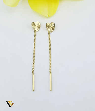 Bijuterii din aur - Cercei cu lant, Aur 14k