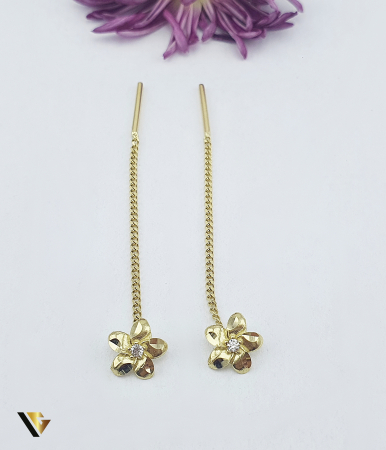 Cercei - Cercei cu lant, Aur 14k