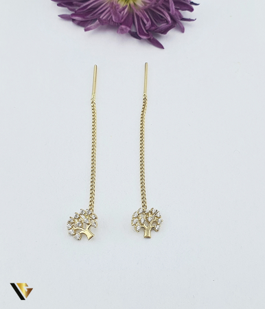 Cercei - Cercei cu lant, Aur 14k