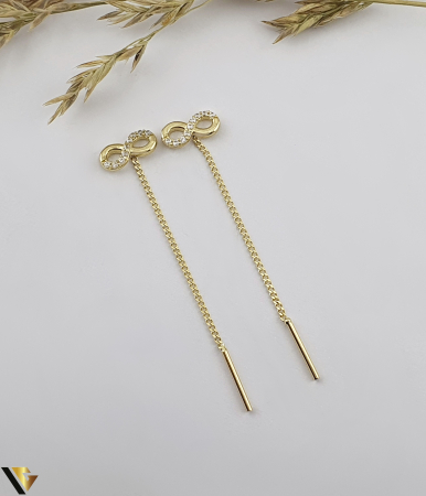 Cercei din aur - Cercei cu lant, Aur 14k