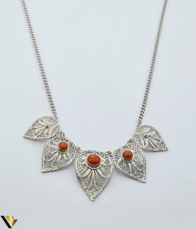 Colier Argint 925 cu Coral - Model Filigran [1]