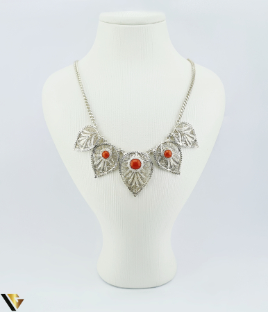 Bijuterii din argint - Colier Argint 925 cu Coral - Model Filigran