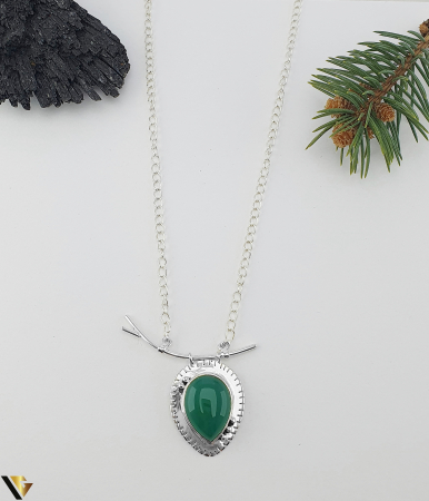 Coliere si lanturi din argint - Colier Argint 925, Onix Verde