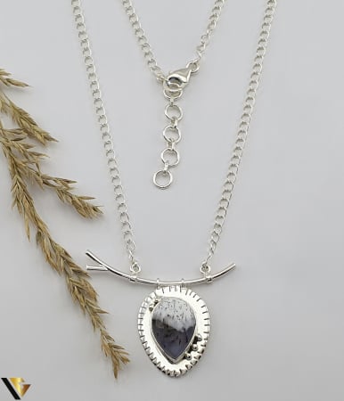 Bijuterii din argint - Colier Argint 925, Agat Dendritic