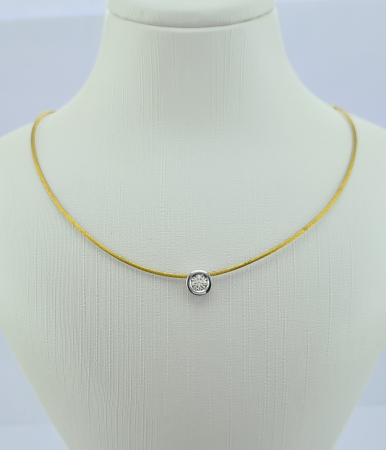 Colier Aur 14k, Diamant 0.46 ct [3]