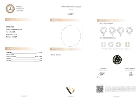 Colier Aur 14k, Diamant 0.46 ct [4]