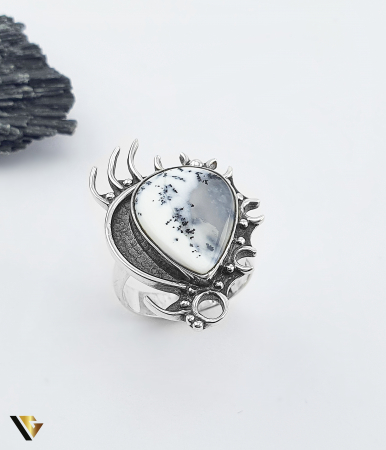 Inele din argint - Inel Argint 925, Agat dendritic