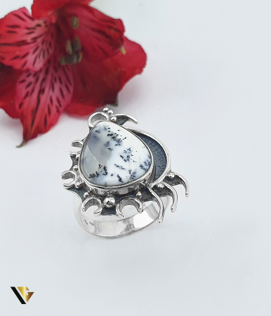 Bijuterii din argint - Inel Argint 925, Agat dendritic