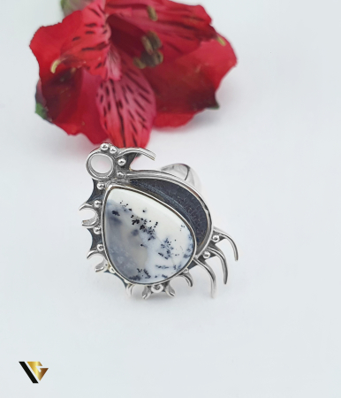 Inel Argint 925, Agat dendritic [1]