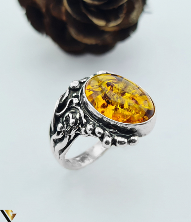 Inele din argint - Inel argint 925, Chihlimbar 5.66g