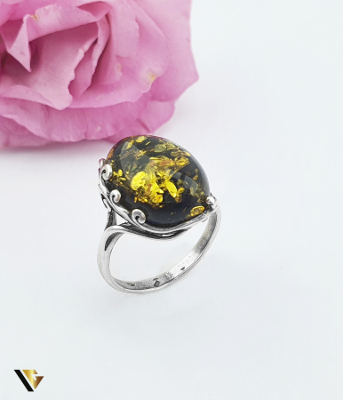 Bijuterii din argint - Inel Argint 925, Chihlimbar