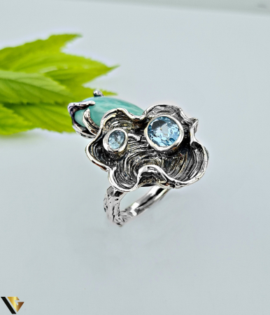 Bijuterii din argint - Inel Argint 925, Topaz, Amazonit