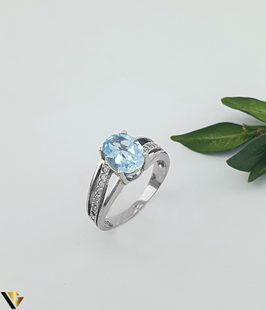 Bijuterii din argint - Inel Argint 925, topaz si zirconiu