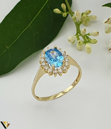 Bijuterii din aur - Inel aur 14k, Cristale de zirconiu Greutate: 2.35 grame Latime: 13 mm Diametru: 18.50 mm Masura: UE 18 / RO 58 (circumferinta) Marcaj /  titlu: "585" Locatie: Bacau Calea Marasesti Tel: 0756943079
