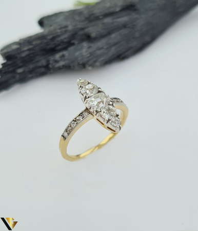 Inele - Inel Aur 14k, Argint 800, Diamante 1.12 ct