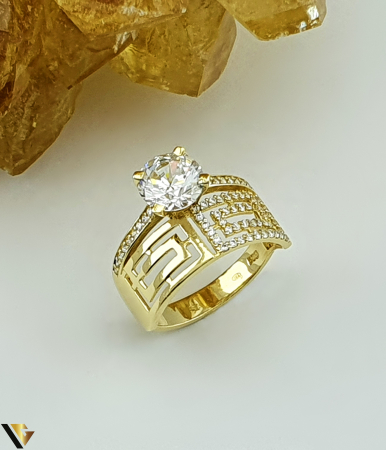 Bijuterii din aur - Inel aur 14k, Cristale de zirconiu Greutate: 4.55 grame Latime: 14 mm Diametru: 18.25 mm Masura: UE 17 / RO 57 (circumferinta) Marcaj /  titlu: "585" Locatie: Bacau Calea Marasesti Tel: 0756943079