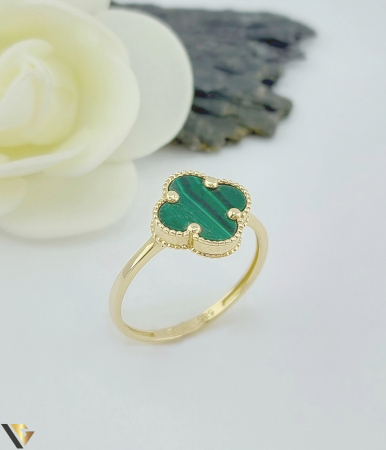 Inele din aur - Inel Aur 14k , Malachit