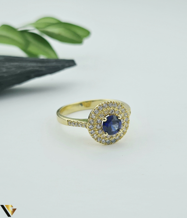 Inel Aur 14k, Cuart Albastru [2]