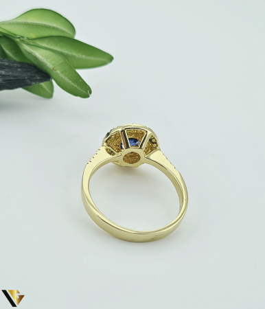 Inel Aur 14k, Cuart Albastru [1]