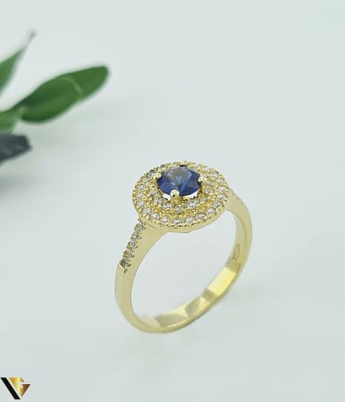 Bijuterii din aur - Inel Aur 14k, Cuart Albastru