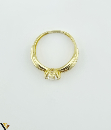 Inel aur 14k  Greutate: 2.17grame Latime: 4.09 mm Diametru: 16.90 mm Masura: UE 13 / RO 53 (circumferinta) Marcaj / titlu: 585 Locatie: HARLAU [1]
