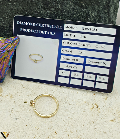Inel Aur 14k, Diamant 0.04 ct [3]