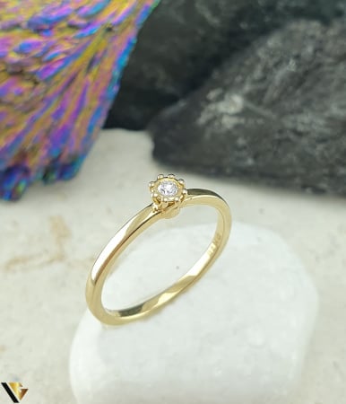 Inel Aur 14k, Diamant 0.04 ct [0]