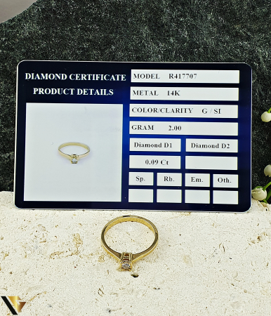 Inel Aur 14k, Diamant 0.09 ct [4]