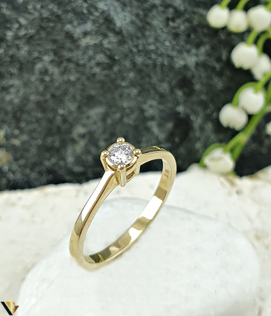 Inel Aur 14k, Diamant 0.09 ct [0]