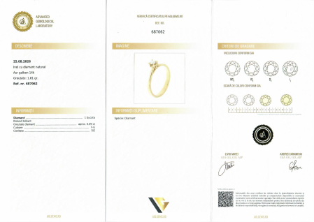 Inel Aur 14k, Diamant 0.09 ct [3]