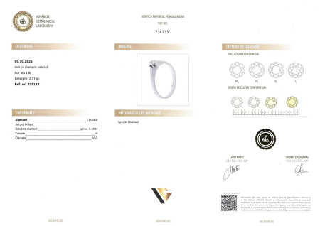 Inel Aur 14k, Diamant 0.10 ct [4]