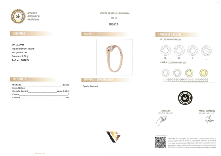 Inel Aur 14k, Diamant 0.15 ct [5]