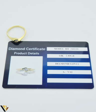 Inel Aur 14k, Diamant 0.15 ct [4]