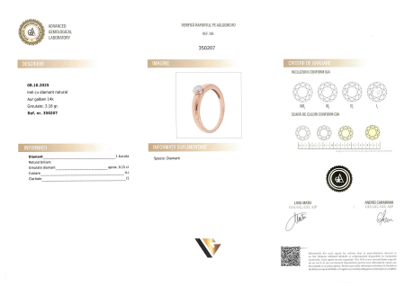 Inel Aur 14k, Diamant 0.15 ct [4]