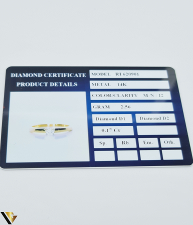 Inel Aur 14k, Diamant 0.17 ct [4]
