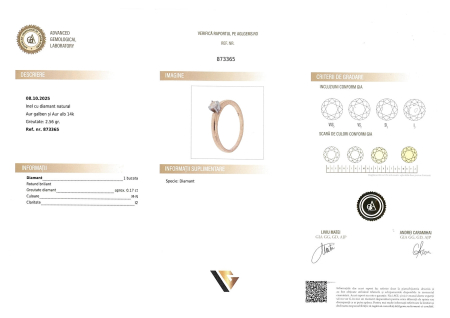 Inel Aur 14k, Diamant 0.17 ct [2]