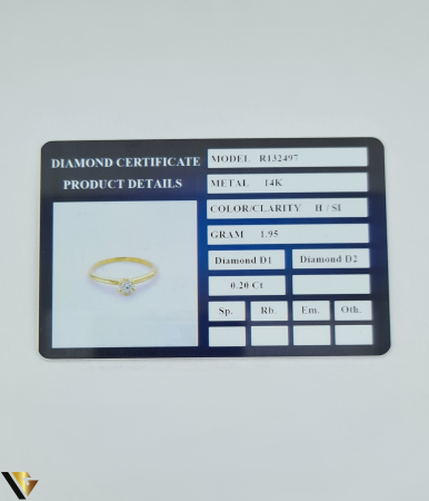 Inel Aur 14k, Diamant 0.20 ct [3]