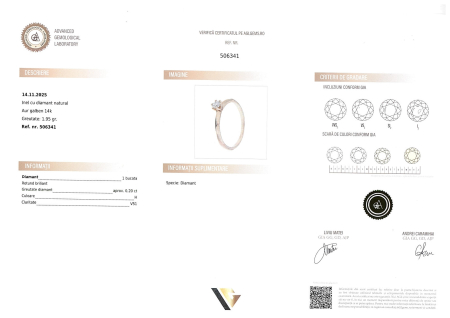 Inel Aur 14k, Diamant 0.20 ct [3]