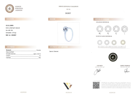 Inel Aur 14k, Diamant 0.22 ct [3]