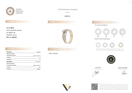 Inel Aur 14k, Diamant 0.34 ct [3]