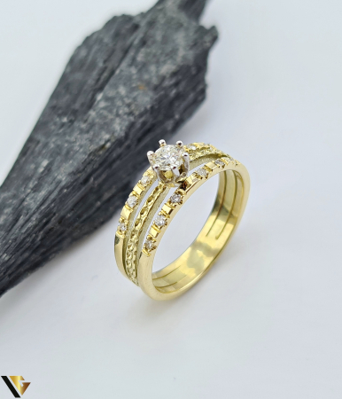 Inele cu diamante - Inel Aur 14k, Diamant 0.34 ct