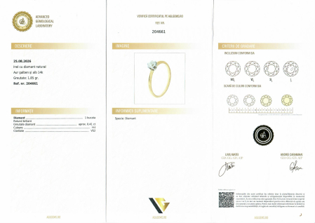 Inel Aur 14k, Diamant 0.41 ct [4]