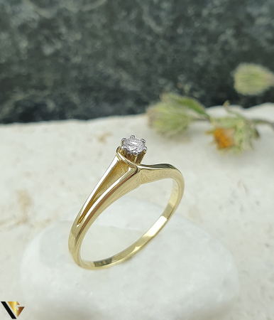 Inele cu diamante - Inel aur 14k, Diamant natural " brilliant cut "