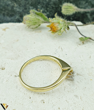 Inel aur 14k, Diamant natural " brilliant cut " [4]