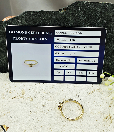 Inel Aur 14k, Diamante 0.02 ct in total [4]