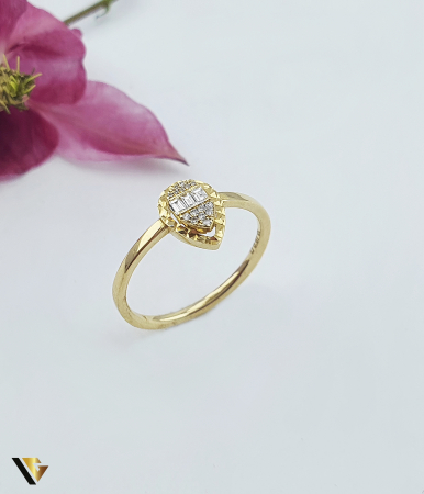 Inele cu diamante - Inel Aur 14k, Diamante 0.07 ct