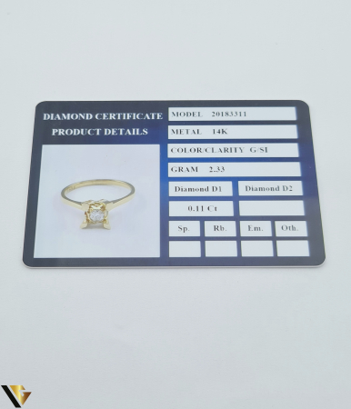Inel Aur 14k, Diamante  0.11  ct in total [3]